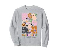 Bloom with Little Boo Halloween Floral Pumpkin Girls Felpa