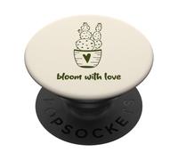 Bloom With Love (Grafica della pianta di Catus) PopSockets PopGrip Adesivo