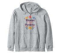 Bloom with Purpose Inspirational Floral Citazione Felpa con Cappuccio
