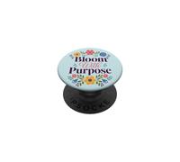 Bloom With Purpose Inspirational Floral Citazione PopSockets PopGrip Adesivo