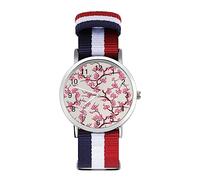 Blooming Cherry Blossom - Orologio da polso al quarzo, con numeri arabi, cinturino regolabile per uomo e donna, Stile:, regular, MHXYZHW