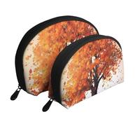 Blooming Cherry Tree - Trousse portatile per cosmetici, organizer da viaggio con cerniera e scomparti interni, Albero autunnale., Taglia unica