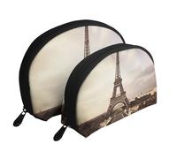 Blooming Cherry Tree - Trousse portatile per cosmetici, organizer da viaggio con cerniera e scomparti interni, Torre Eiffel, Taglia unica