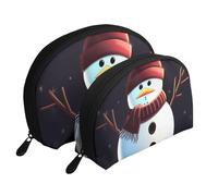 Blooming Cherry Tree - Trousse portatile per cosmetici, organizer da viaggio con cerniera e scomparti interni, Pupazzo di neve natalizio, Taglia unica