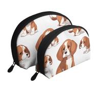 Blooming Cherry Tree - Trousse portatile per cosmetici, organizer da viaggio con cerniera e scomparti interni, Cane Beagle., Taglia unica