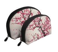 Blooming Cherry Tree - Trousse portatile per cosmetici, organizer da viaggio con cerniera e scomparti interni, Ciliegio in fiore, Taglia unica