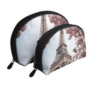 Blooming Cherry Tree - Trousse portatile per cosmetici, organizer da viaggio con cerniera e scomparti interni, Fiori della Torre Eiffel, Taglia unica