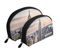 Blooming Cherry Tree - Trousse portatile per cosmetici, organizer da viaggio con cerniera e scomparti interni, Empire State Building, Taglia unica