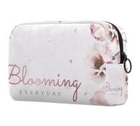 Blooming Everyday - Trousse per cosmetici da donna, con fiori rosa, per articoli da toeletta da viaggio, grande, pratica borsa organizer con cerniera, Multi, 18.5x7.5x13cm/7.3x3x5.1in, Beauty case