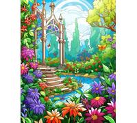 Blooming Gardens Coloring Book with 500 Pages for Stress Relief and Family Fun.: Bring blooming flowers and peaceful landscapes to life across 500 detailed illustrations.