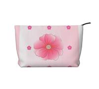 Blooming Garofani Chiusura Cerniera Corduroy Makeup Bag Organizer Multifunzionale 22x7x17cm per Viaggi Campeggio Vacanze Fitness, Nero , Taglia unica