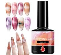 Blooming Gel, Marble Ink Nail Polish, 7.3ML Transparent Quick Spreading Design, Easy Effect Finish, Gradient Nail Arts Smudge Liquid for Wedding Travel Party Daily Manicure Women Men