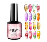Blooming Gel Polish, UV Nail Design, 15ml Clear Stamping Topcoat, Long-Lasting Smooth Outcome, Ideal for Home Travel School Use, 0.59 Inches,15ml, Transparent, 1 Bottle