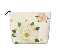 Blooming Hexagonal White Fake Hemp Makeup Bag Large Capacity Travel Organizer per viaggi di lavoro e uso quotidiano