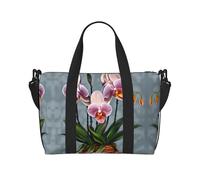 Blooming Orchids - Borsa da viaggio con stampa di orchidee grandi, borsa a tracolla per weekend e viaggi d'affari, leggera