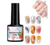 Blooming Smudge Gel Nail Polish, Soak Off UV LED Nail Painting Blooming Gel Polish, Gentle Ingredients,for Spreading Effect Marble Natural Stone Watercolor Floral Print Soak off Art Design
