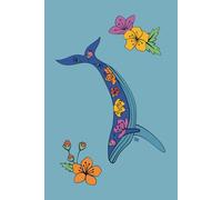 Blooming Whales Grid Notebook with Blue Humpback Cover: Colorful Graph Paper with Ocean-Inspired Repeat Patterns for Sketching, Planning, or Bullet Journaling