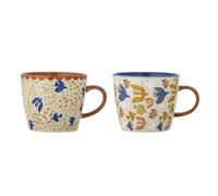 Bloomingville Anniversary - Set di 2 tazze in gres porcellanato, dimensioni 9,5 x 8 cm, 300 ml