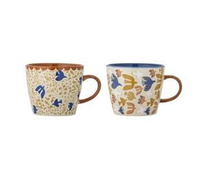 Bloomingville Anniversary - Set di 2 tazze in gres porcellanato, dimensioni 9,5 x 8 cm, 300 ml