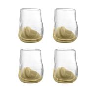 Bloomingville Ballard - Set di 4 bicchieri in vetro naturale, diametro 8 x 9 cm, 275 ml