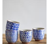 Bloomingville Blue Stoneware Karine set di 4 tazze, 150 ml