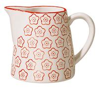 Bloomingville Bricco del Latte Isabella - lattiera de gres colorato Ø 8,5 x H 8,5 cm, Rosso, Ceramica Gres, capacità 250 ml