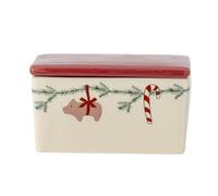 Bloomingville Burriera YULE con motivo natalizio in ceramica, colore rosso