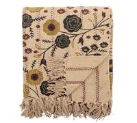 Bloomingville Coperta Eydis Natura con Fiori Motivo E Strisce 160x130 CM