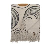 Bloomingville Coperta Natura Nero Giallo Riciclato Cotone 130x160 Coperta