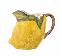Bloomingville Creative Collection - Brocca in gres porcellanato, 1,34 l, Design mediterraneo, Decorata a Mano, Lavabile in lavastoviglie e Adatta al microonde, Colore: Giallo Limone