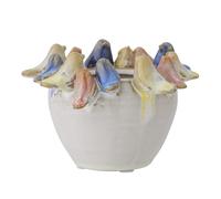 Bloomingville Eanna - Vaso in gres porcellanato, diametro 12,5 x 8 cm, colore: Grigio
