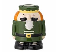 Bloomingville Feast - Portacandele a forma di schiaccianoci in gres verde, altezza: 9 cm
