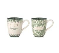 Bloomingville Grazia - Set di 2 tazze, in gres porcellanato, dimensioni 9 x 10 cm, 300 ml
