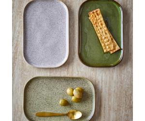 Bloomingville Green Stoneware Addison set di 3 piatti