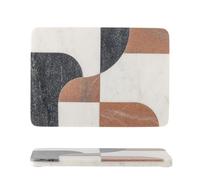 Bloomingville Jazzi - Tagliere bianco, marmo, lunghezza 28 x altezza 1,5 x 20 cm