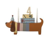 Bloomingville Mini Charlie Decorazione di compleanno in legno FSC per compleanni per bambini con spazio per 2 candele treno di compleanno