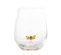 Bloomingville Misa Collection, bicchiere trasparente da 560 ml, realizzato a mano, in vetro soffiato a bocca, con graziosa decorazione a farfalla, unico vetro di alta qualit, non lavabile in
