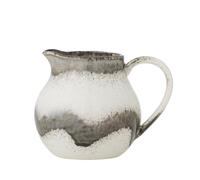 Bloomingville Paula, bricco per latte in gres - design decorativo, perfetto per il tavolo della colazione, con struttura naturale, 435 ml (grigio)