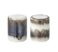 Bloomingville Paula - Set di Sale e Pepe, Grigio, in gres porcellanato, 5 x 6 cm, 5 ml