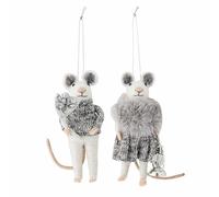 Bloomingville PEO Ornamento, Lana, Grigio, L9xH12xW6,5 cm, Set of 2