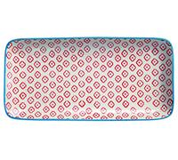 Bloomingville Piatto da Portata Emma - Rettangolare colorato L 31 x H 3 x W 15,5 cm, Rosso, Ceramica Gres