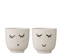 Bloomingville Piccoli bicchieri Smilla, bianco, in ceramica, set da 2