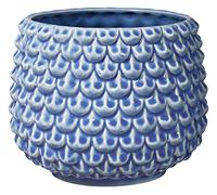 Bloomingville Pinecone, vaso da fiori decorativo, per interni, stile retrò, creativo, L (16,5 cm ø), blu, ceramica