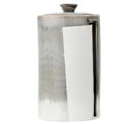 Bloomingville Porta Rotolo da Cucina Paula Bianco Grigio Ceramica con Coperchio