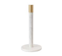 Bloomingville Portarotolo moderno in marmo con fascia in ottone, bianco