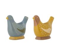 Bloomingville Portauovo Birdy 2er Set IN Uccello Formina Blu E Giallo Ceramica