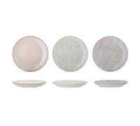 Bloomingville Set di 3 piatti Maya, in ceramica, colore: rosa e verde