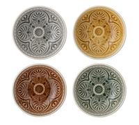 Bloomingville Set di 4 ciotole Rani grigio giallo marrone verde ceramica