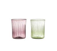 Bloomingville Sunil - Set di 2 bicchieri da 240 ml, colore: Verde, Vetro, T7 x 8,5 cm