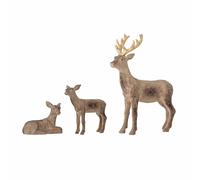Bloomingville Tuan Deko - Set di 3 Renne in poliresina - Marrone - Decorazioni Natalizie in Design scandinavo